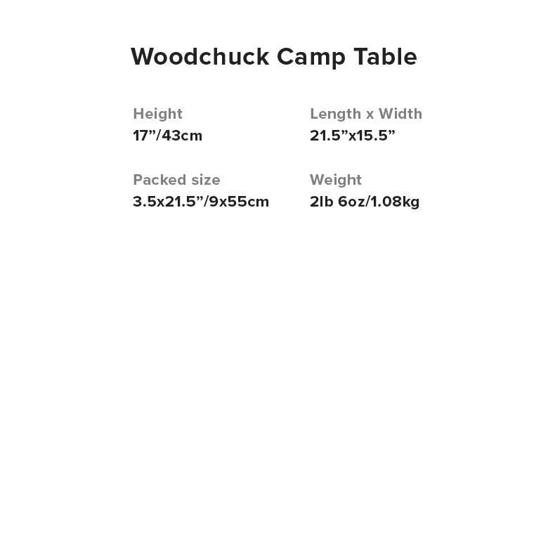 Big Agnes Woodchuck Camp Table Camp Furniture
