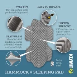 Klymit Hammock V Compatible Sleeping Pad, Grey Hammocks