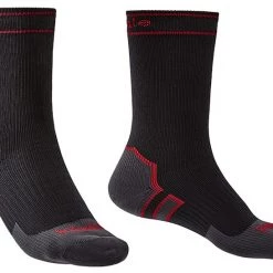Bridgedale Storm Heavyweight Boot Length Socks, Black/Red