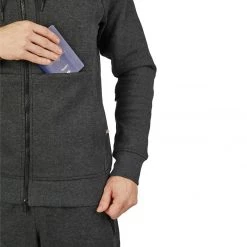Pacsafe Transit Mens Travel RFIDsafe Hoodie, Charcoal Mens Tops