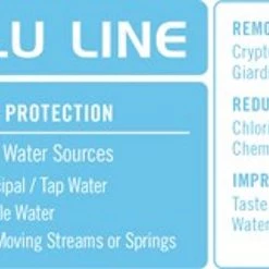 Aquamira WaterBasics Filtered Water Bottle, Blu Line Hydration