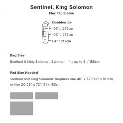 Big Agnes King Soloman -9°C Down Sleep/Bag, Double Wide Camp / Tramp