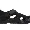 Crocs Mens Swiftwater Mesh Deck Sandal, Black Clothing