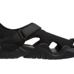 Crocs Mens Swiftwater Mesh Deck Sandal, Black Clothing