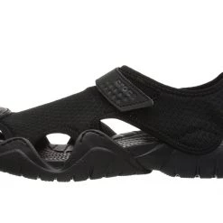 Crocs Mens Swiftwater Mesh Deck Sandal, Black Clothing