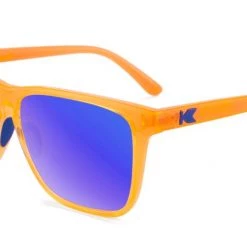 Knockaround Fast Lane Sport Polarized Sunglasses, Neon Orange/Moonshine