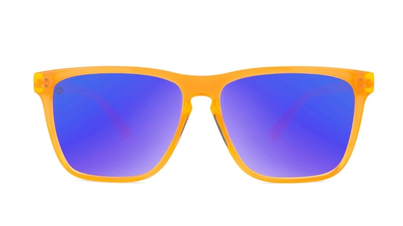 Knockaround Fast Lane Sport Polarized Sunglasses, Neon Orange/Moonshine