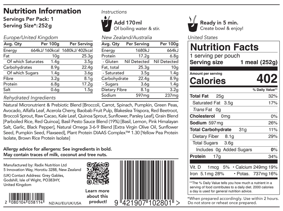 Radix Nutrition Radix Original Plant-Based Peri-Peri Food