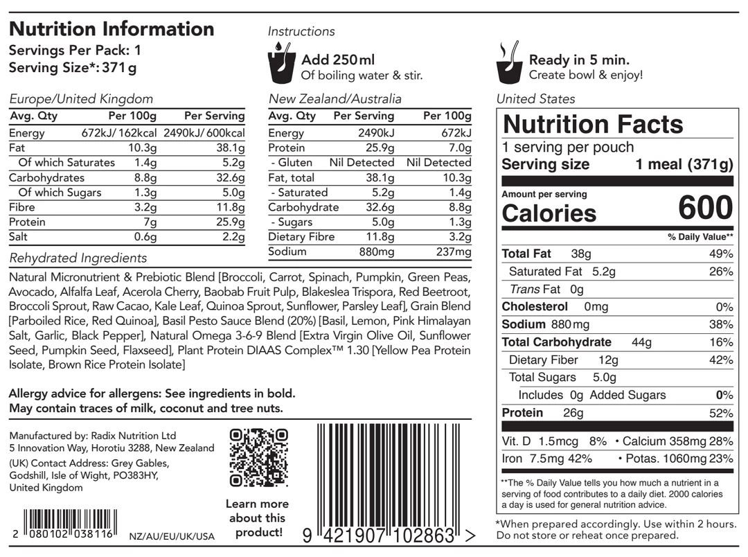 Radix Nutrition Radix Original Plant-Based Peri-Peri Food