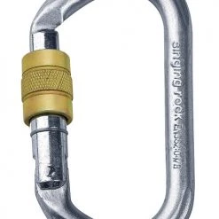 Singing Rock Steel Oval Carabiner, Screw Gate Climb