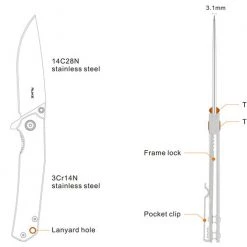 Tools / Accessories Ruike Folding Flipper Knife P801, Silver