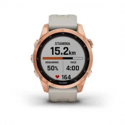 Garmin Fēnix® 7S – Solar Edition Rose Gold With Light Sand Band