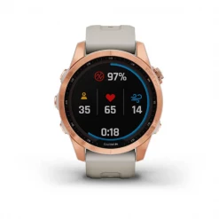 Garmin Fēnix® 7S – Solar Edition Rose Gold With Light Sand Band