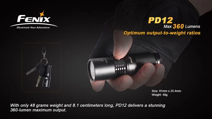 Fenix PD12 360 Lumen Flashlight Camp / Tramp