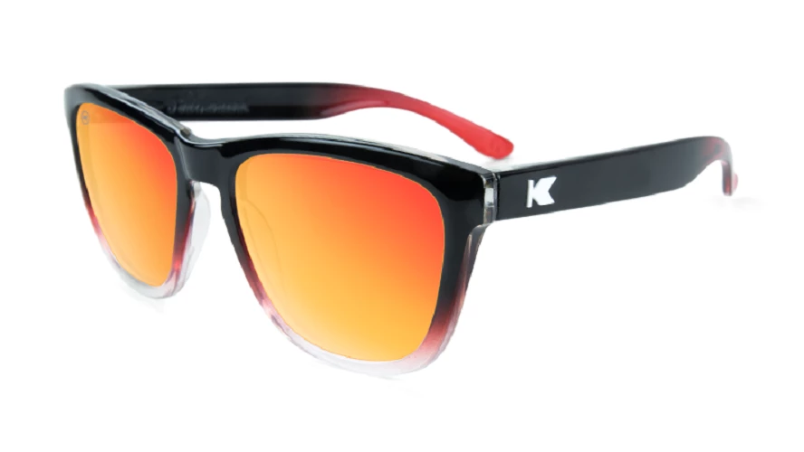 Knockaround Premiums Non-Polarized Sunglasses, Glossy Black/Red Ice Accessories