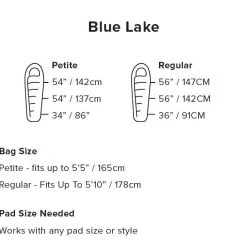 Big Agnes Blue Lake -4°C (FireLine Pro) Womens Sleeping Bag, Reg, RH