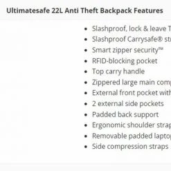 Pacsafe Ultimatesafe 22L Anti Theft Backpack Camp / Tramp