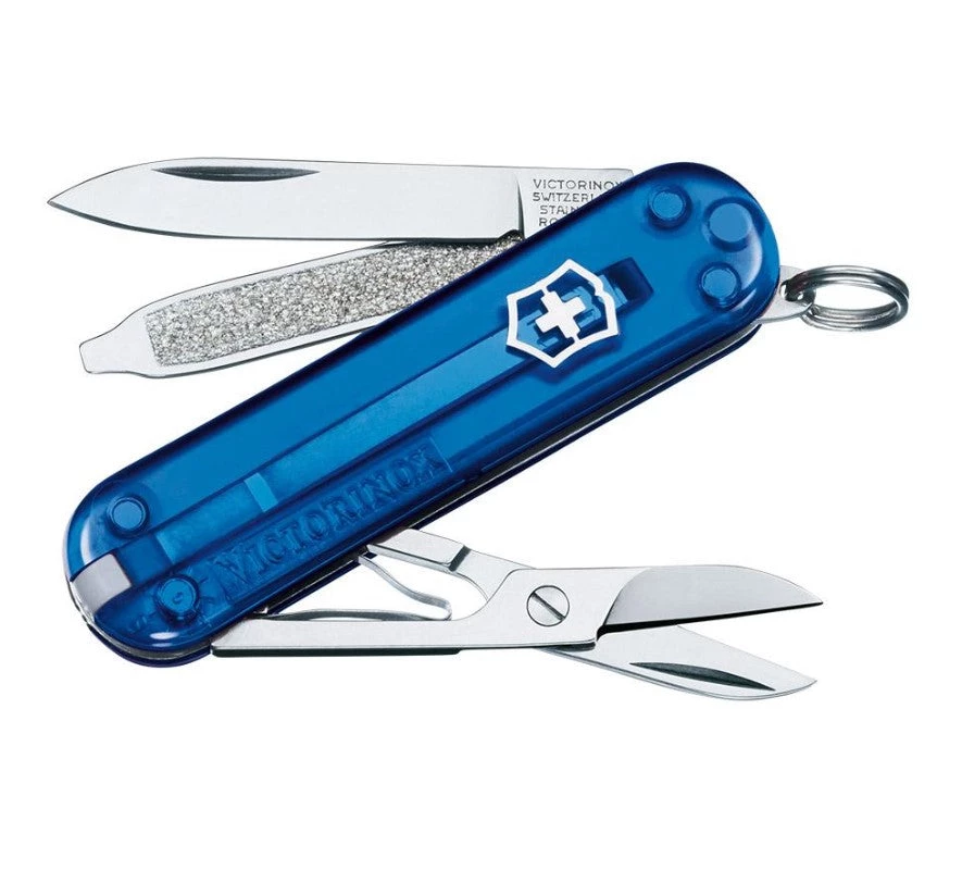 Victorinox Classic Swiss Army Knife 58mm Trans Blue