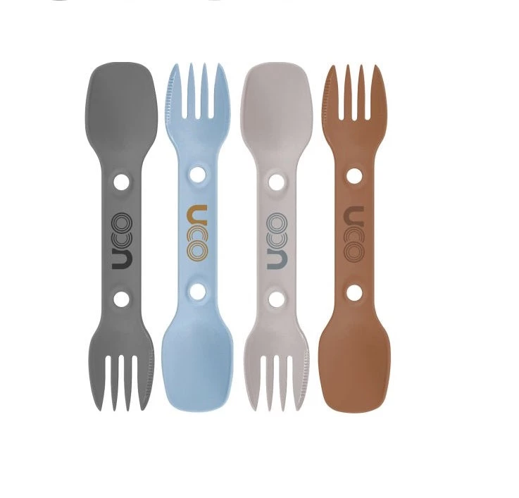 Camp Kitchen UCO Utility Spork 4-Pack With Lanyard, Assorted