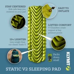 Klymit Static V2 Ultralight Sleeping Mat, Light Green