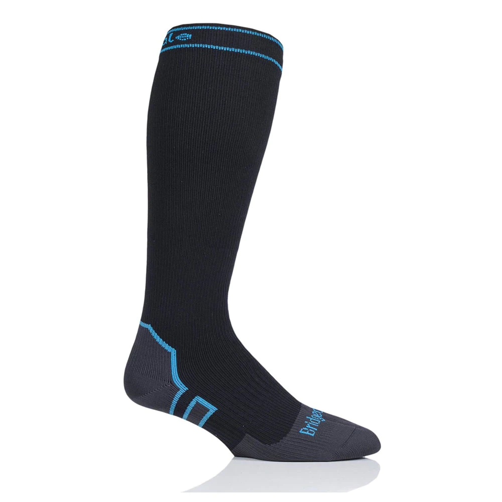 Bridgedale Storm Midweight Knee Length Socks, Black/Blue Large