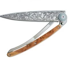 Deejo Tattoo 37g Knife With Juniper Handle, Art Nouveau